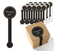 Shein 500 piezas de pegatinas hechas a mano para paletas de caramelo, pegatinas de etiqueta larga de agradecimiento, adecuadas para cajas de pasteles/frasco