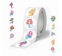 Shein 500 piezas Pegatinas de princesa sirena de dibujos animados, tema Hija del Mar, pegatinas de graffiti lindas de 1 pulgada, adecuadas para botellas, po