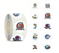 Shein 500 piezas Rollo de pegatinas de peces, pegatinas de océano, pegatinas de animales, pegatinas geniales, pegatinas de naturaleza, pegatinas de arte par