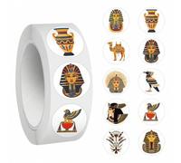 Shein 500 piezas Rollo de pegatinas del Antiguo Egipto, 10 estilos, pegatinas estéticas, pegatinas de alta calidad para álbum de recortes, diario, portátil,