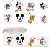 Shein 500 piezas/rollo Divertidos adhesivos de sellado con diseños de Disney Anime Mickey Mouse - Pegatinas de dibujos animados lindos para manualidades, de