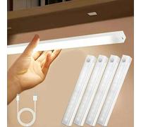 Shein 50cm/10cm/20cm/30cm Tira de luz LED blanca USB con sensor de movimiento - Ideal para gabinetes, armarios y pasillos, Tira de luz LED con sensor de mov