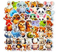 Shein 50piezas Pegatinas de animales con ojos grandes de vinilo para estética, para scrapbooking, diario, laptop, parachoques, patineta, botella de agua, co