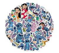 Shein 51 PIEZAS Pegatinas de dibujos animados y anime lindos de Stitch Disney Graffiti para bricolaje, diario, portátil, maleta, monopatín, juguetes clásico