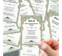 Shein 51 piezas Tarjetas de oración islámicas, Tarjetas de Dua de 50 días de Ramadán, Tarjetas de referencia de oración islámica diaria, Tarjetas de oración