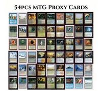 Shein 54 piezas de cartas de "Magic: The Gathering" con núcleo negro, incluyendo tierras duales, tierras de búsqueda y tierras de shock, cartas proxy