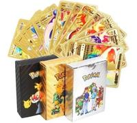 Shein 55-110 piezas Tarjetas Pokémon con lámina dorada VMAX GX EX, diseños surtidos (Charizard, Pikachu, Arceus, etc.) en inglés, francés, alemán, español,