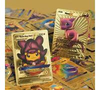Shein 55-110 Piezas Tarjetas Pokémon Pikachu Oro Plata Negro Vmax GX Vstar Colección Inglés Español Francés Alemán Juguetes de Cartas de Batalla Regalos, No