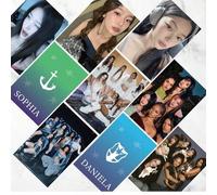 Shein 55 piezas/Caja Tarjetas LOMO con láser del álbum BEAUTIFUL CHAOS de KPOP KATSEYE, con Manon, Sophia y Yoonchae, regalo coleccionable para fans