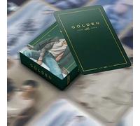 Shein 55 piezas Tarjetas LOMO del álbum en solitario de KPOP "Golden" - Impresión de alta calidad, diseño elegante en verde y dorado, regalo perfecto para f