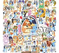 Shein 58 piezas Conjunto de pegatinas de perro de dibujos animados lindos, 50 piezas Pegatinas impermeables adorables de cachorro de pastor azul, Adecuado p