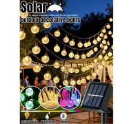 Shein 5m/7m/12m Luces de cadena de burbujas de cristal solares - 20/50/100 LED, 8 modos de parpadeo, luces de hadas impermeables para exteriores para jardín