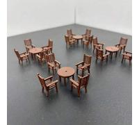 Shein 5pcs/1 pieza Juego de Mesa y Silla Miniatura, Mesa Redonda Ondulada y Sillón, Juego de Mesa y Silla de Jardín en Miniatura, Adecuado para Jardín de Ha