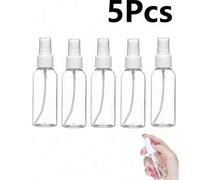 Shein 5pcs/Set Botellas de spray de plástico pequeñas, desinfección, viaje, portátil, Body de botella independiente, maquillaje facial, hidratación, botella