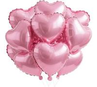 Shein 6/12/24/50 unidades Globos con forma de corazón de color rosa, globos de corazón con cuadrícula rosa claro, globos de papel de aluminio a cuadros de 1