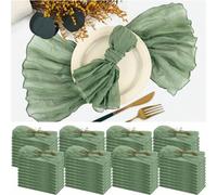 Shein 6/12/24 piezas de Servilletas de gasa plisadas, Servilletas decorativas de 19,7x19,7 pulgadas, adecuadas para bodas, celebraciones, baby showers, deco