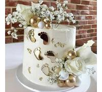 Shein 6/12 piezas/bolsa Decoraciones de pastel de acrílico con huella, decoraciones para fiesta de revelación de sexo, suministros de decoración para baby s