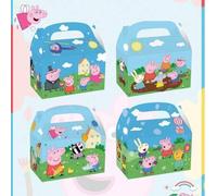Shein 6/12 piezas Caja de caramelos de Peppa Pig, bolsa de caramelos portátil, decoración de fiesta de cumpleaños, Halloween, Navidad, mejor regalo festivo