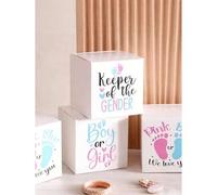 Shein 6/12 piezas Caja de decoración para fiesta de revelación de género, adivina si es niño o niña, recuerdos para fiesta de baby shower, adecuado para fie