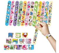 Shein 6/12 piezas Pulseras de golpe con diseños de Sanrio Hello Kitty, Kuromi, Cinnamoroll, My Melody, Pochaccos, Pom Pom Purin, Kitty Cat, para decoración,
