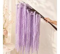 Shein 6/3/1 pieza Flores de Glicinia Artificial Colgantes, Plantas Colgantes Lágrimas de Amor Púrpura, Amaranto de Seda Artificial Púrpura para Boda, Ramo E