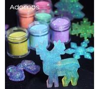 Shein 6 botellas de material de relleno de brillo iridiscente de purpurina para regalos del Día de Navidad, pigmento de resina epoxi brillante para manualid