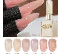 Shein 6 colores 15ML Esmalte de gel de jade acuoso puro, gel de uñas semi-permanente, secado por lampara UV LED, barniz de construcción