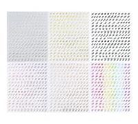 Shein 6 hojas de pegatinas de arte de uñas con letras inglesas 3D retro, 6 piezas de pegatinas de decoración de uñas 3D autoadhesivas con diseño de letras d