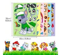 Shein 6 hojas de pegatinas de rompecabezas con diseños lindos de Patrulla Canina, incluye el personaje Chase. Pegatinas divertidas de dibujos animados para