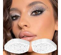 Shein 6 hojas de tatuajes temporales de ojos con brillo plateado, pegatinas de sombra de ojos impermeables, tatuajes de delineador de ojos para fiestas, fes