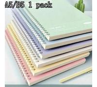 Shein 6 paquetes de cuadernos espirales A5 B5 de 60 a 120 páginas, con rayas de 7 mm, cubierta de cartón, 6 colores, para tomar notas, escribir, volver a la