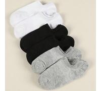 Shein 6 pares de calcetines bajos para mujeres, set de calcetines invisibles con estampado de leopardo en negro/blanco/gris/multicolor, diseño antideslizant