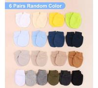 Shein 6 pares de mitones recién nacidos surtidos, a prueba de arañazos, adecuados para todas las estaciones, suaves y amigables con la piel, múltiples patro
