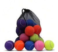Shein 6 pelotas de tenis de alta elasticidad y durabilidad, adecuadas para entrenamiento, acondicionamiento físico y masaje de mascotas, aptas para competic