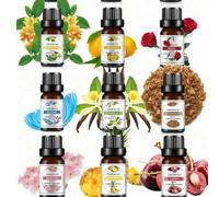 Shein 6 piezas/1 pieza Aceites esenciales de aromaterapia solubles en agua, set de regalo de aceites esenciales, aceites esenciales de 10ml, difusor de arom