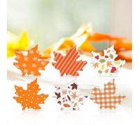 Shein 6 piezas/1 pieza Decoración de hoja de otoño de madera, figurita de hoja de arce, decoración de bandeja multicapa estilo granja para mesa de Acción de