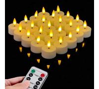 Shein 6 piezas/12 piezas/24 piezas Luces de té con batería, luces de vela, luces de té LED, luces de té LED sin llama, velas de deseo, efecto de llama 3D, r