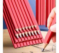 Shein 6 piezas/12 piezas Lápiz negro de núcleo, lápiz de carpintero octagonal grande para uso de ingeniería, lápiz de carpintero de forma plana personalizab