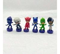 Shein 6 piezas/3 piezas/1 set Figuras coleccionables de la Aventura de la Superluna de PJ Masks, 1 set incluye decoración para tarta y regalos, cabeza desmo