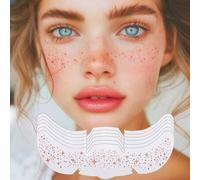 Shein 6 piezas de parches cosméticos a prueba de agua con brillo dorado rosa, tatuajes de pecas, estrellas, pegatinas metálicas brillantes para mujer, acces