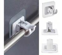 Shein 6 piezas de soportes autoadhesivos para barras de cortina, soportes para barras de cortina sin taladro, ganchos ajustables para barras de cortina, ade