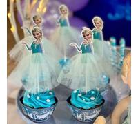 Shein 6 piezas Decoraciones de pastel de Princesas Disney: Decoraciones de cupcakes de papel Frozen, regalos sorpresa de Halloween, Navidad, decoraciones pa