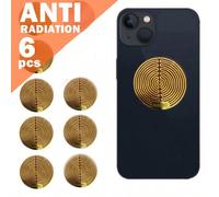Shein 6 piezas Escudo protector contra la radiación EMF 5G Escudo cuántico Funda de teléfono Pegatina redonda Bloqueador EMR Ión negativo + Lejano para telé