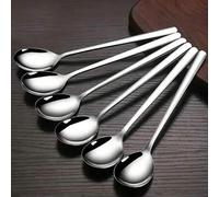 Shein 6 piezas Juego de cucharas coreanas de acero inoxidable, vajilla versátil para mezclar, comer y servir - Cucharas aptas para lavavajillas para restaur