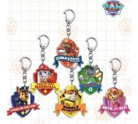 Shein 6 piezas Llaveros lindos de dibujos animados de Paw Patrol, mini encantos de teléfono de personajes de anime, material acrílico, patrones de moda, reg