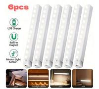 Shein 6 piezas Luces de gabinete con sensor de movimiento LED, luces nocturnas inalámbricas, luces con sensor de movimiento LED, luces de lectura, luces de