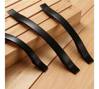 Shein 6 piezas Manijas de muebles negro mate, Tiradores de cajones, Manijas de armario, Perillas de puerta de metal con forma de puente arqueado, Accesorios