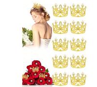 Shein 6 piezas Mini coronas con forma de corona con perlas, perfectas para decoraciones de fiesta de cumpleaños, regreso a la escuela, Día de San Valentín