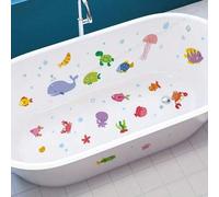 Shein 6 piezas Pegatinas antideslizantes para bañera con diseño de vida marina - Calcomanías de creativas para el baño con textura de lija