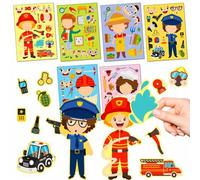 Shein 6 piezas Pegatinas de profesiones para niños, Pegatinas DIY para disfrazarse, Arte de pegatinas hecho a mano, Relleno de bolsa de regalo para fiesta d